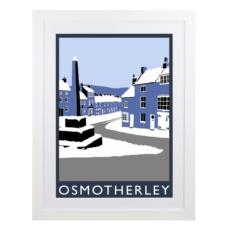 Osmotherley In Snow 2 by Richard O'Neil - Print, White Wood Frame, 54 cm H x 44 cm W x 2.2 cm D