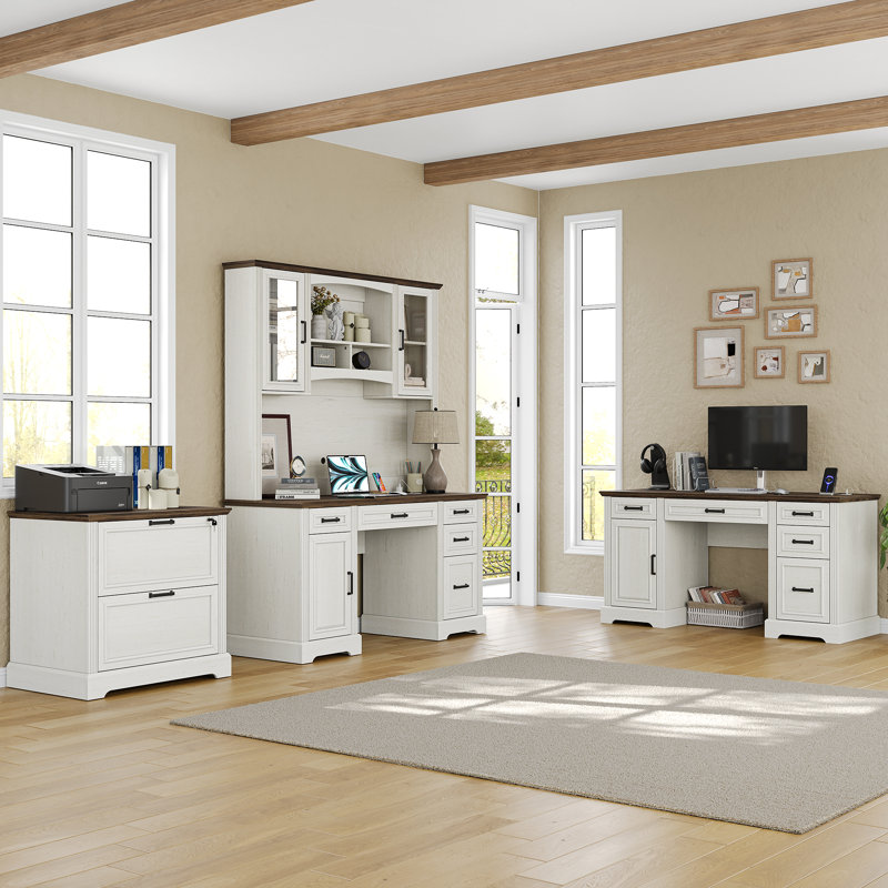Ensemble de bureau 3 pièces Karlie, Brun