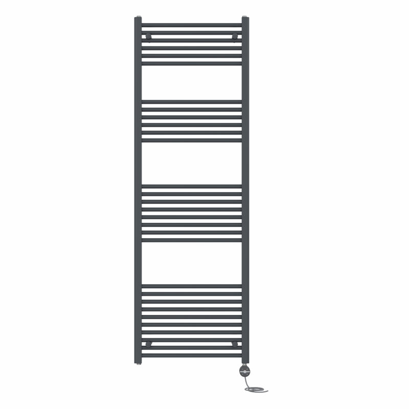 Bellamira Straight Towel Rail Heated Towel Rails, 180cm H x 60cm W x 3cm D, Anthracite