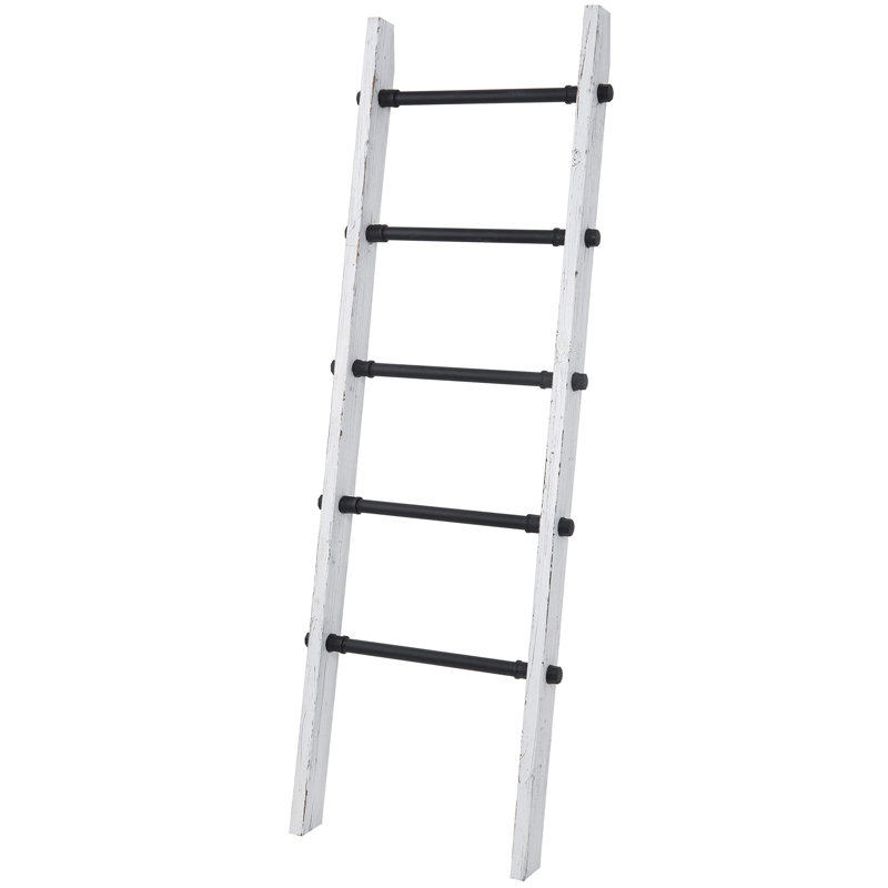 Wood Bathroom Quilt Rack Blanket Ladder