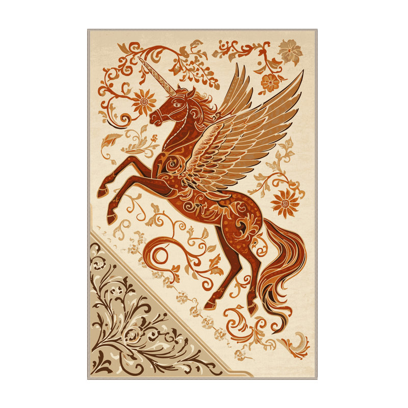Tapis oriental doux et moelleux en cèdre Pegasus - beige, 8 x 10