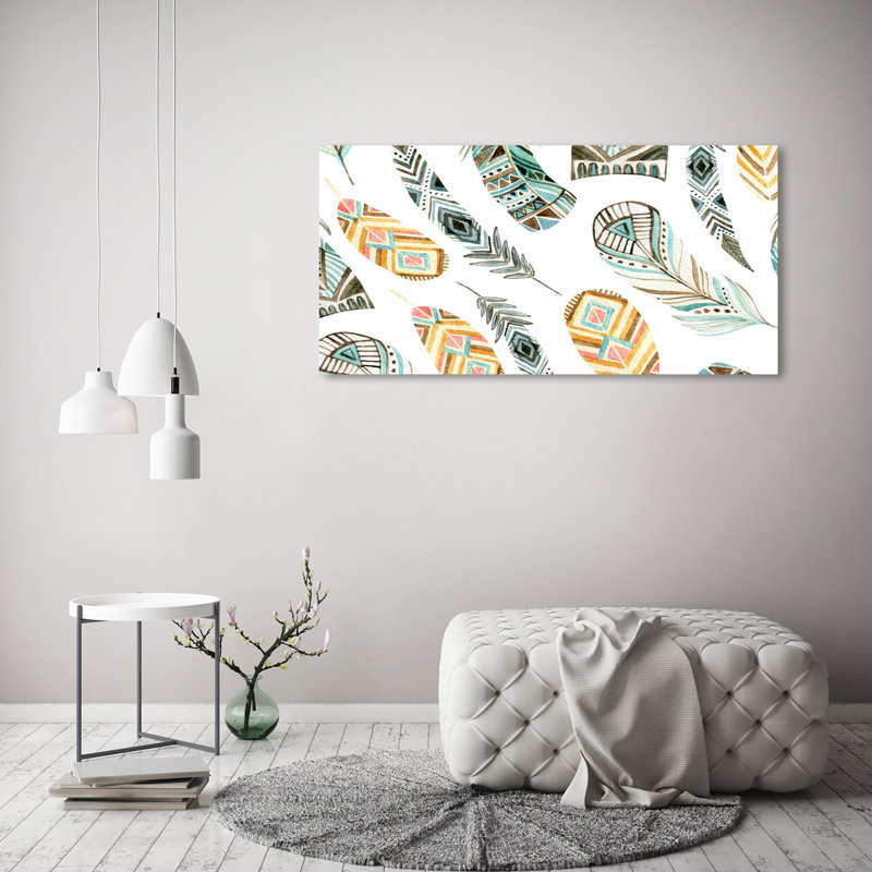 Ethnic Feathers - Wrapped Canvas Print