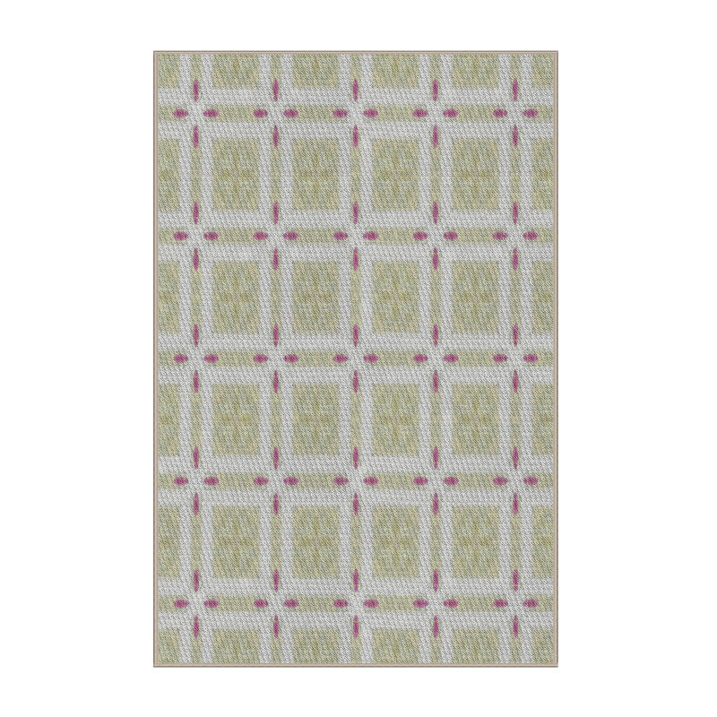 Tapis rose/zone grise à motifs, Rectangle 3 pi x 5 pi