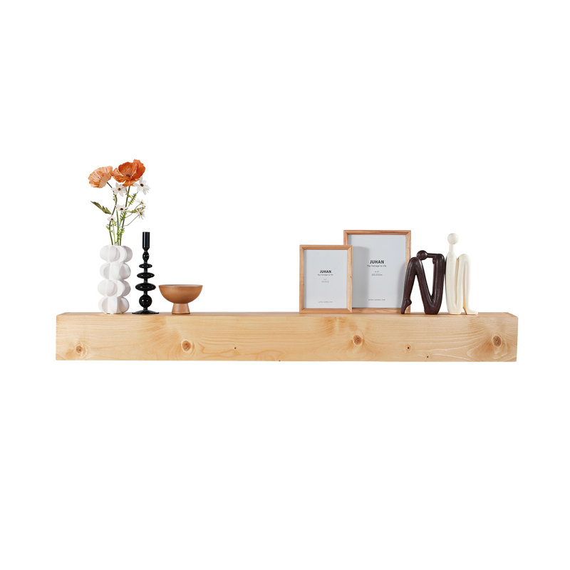 Ebern Designs 72" Floating Fireplace Mantel, Naturel