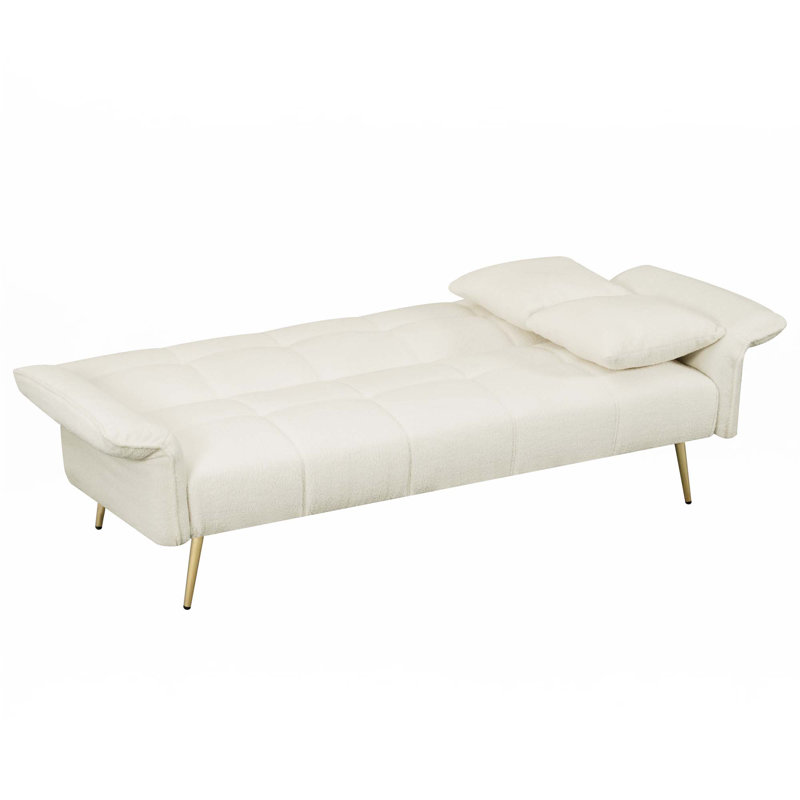 Futon-lit 70,1 po, canapé-lit double convertible, Beige
