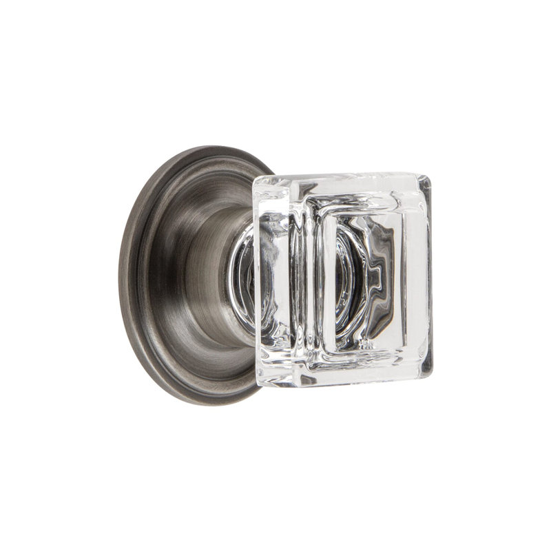 Carré Square Knob, Antique Pewter