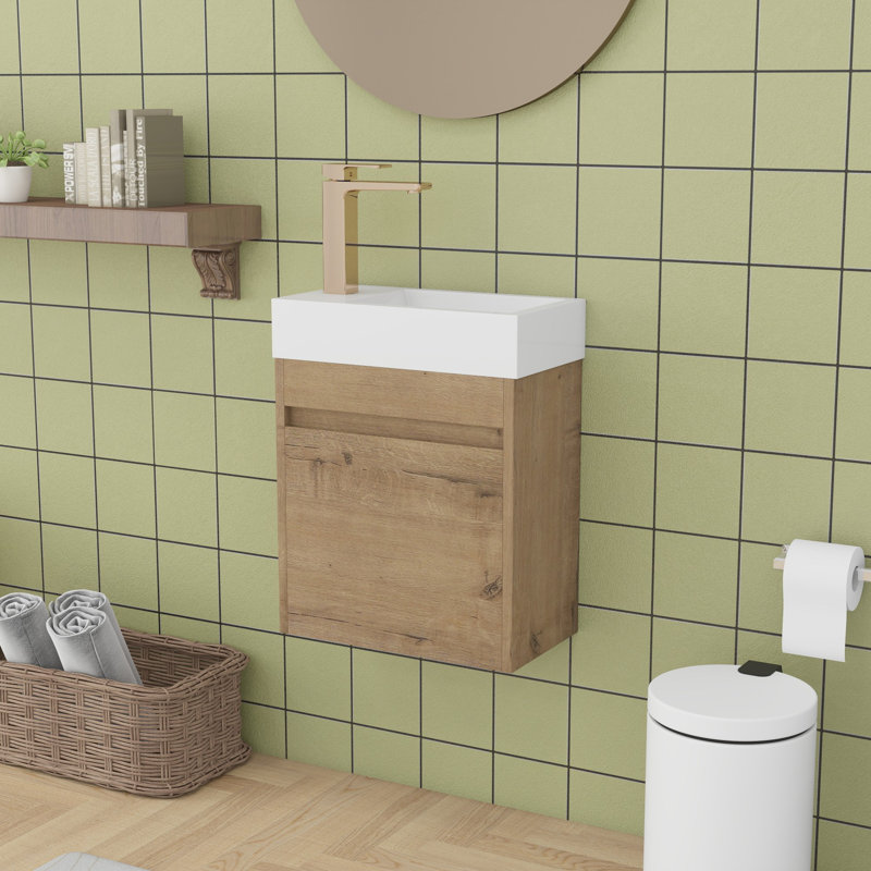 Meuble-lavabo 18 po, Imitation chêne