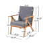 Ensemble de loisirs extérieurs 4 pièces - Fabrication en bois, tissu aquatique, 2 chaises club et table basse incluses, pour la collection de conversation dans la cour avec tissu imperméable résistant aux intempéries