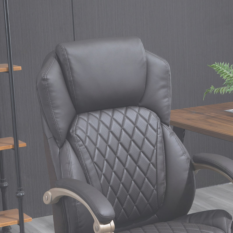 Executive Office Chair with Wide Seat, Computer Desk Chair with High Back Diamond Stitching