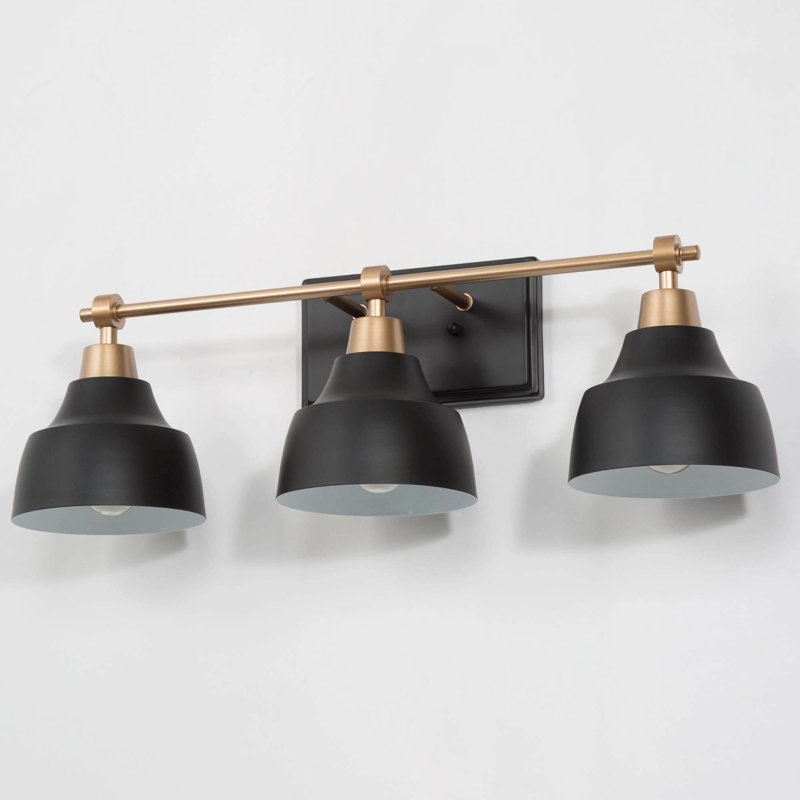 Éclairage pour meuble-lavabo noir à 3 lumières à intensité variable Escarment