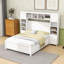 Lit double en bois avec rangement intégré et tablettes décoratives-2024568840