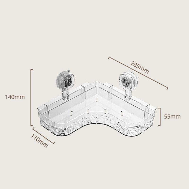 Support de rangement pour salle de bain 2 pièces avec ventouse