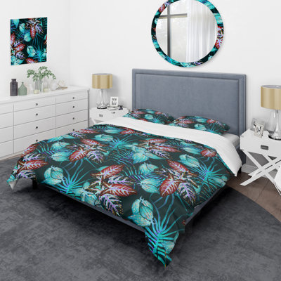 Ensemble de housse de couette en microfibre à motif floral