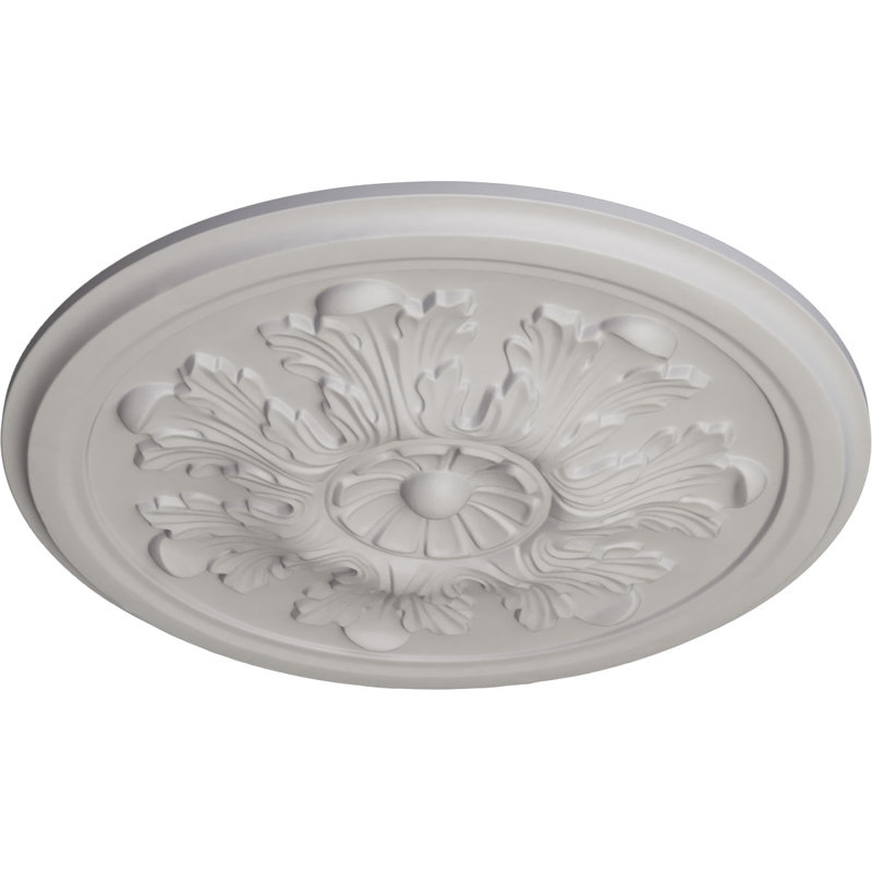 Endurathane Legacy Acanthus Ceiling Medallion, 12 3/4"OD x 7/8"P (Fits Canopies up to 3 1/2"), Hand-Painted Ultra Pure White Finish