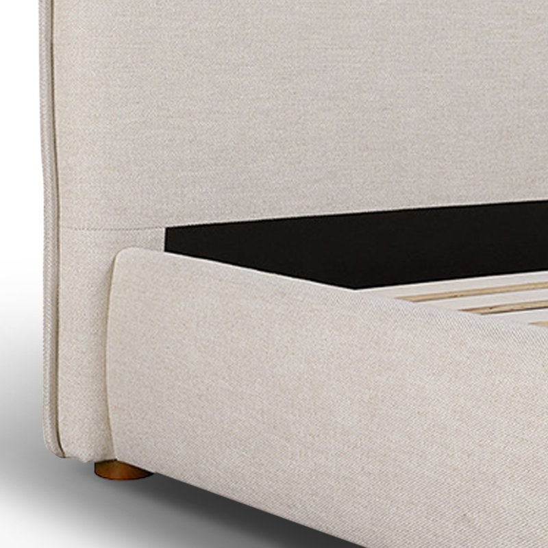 Timothy Upholstered Low Profile Platform Bed, King, Wheat Basketweave, 54