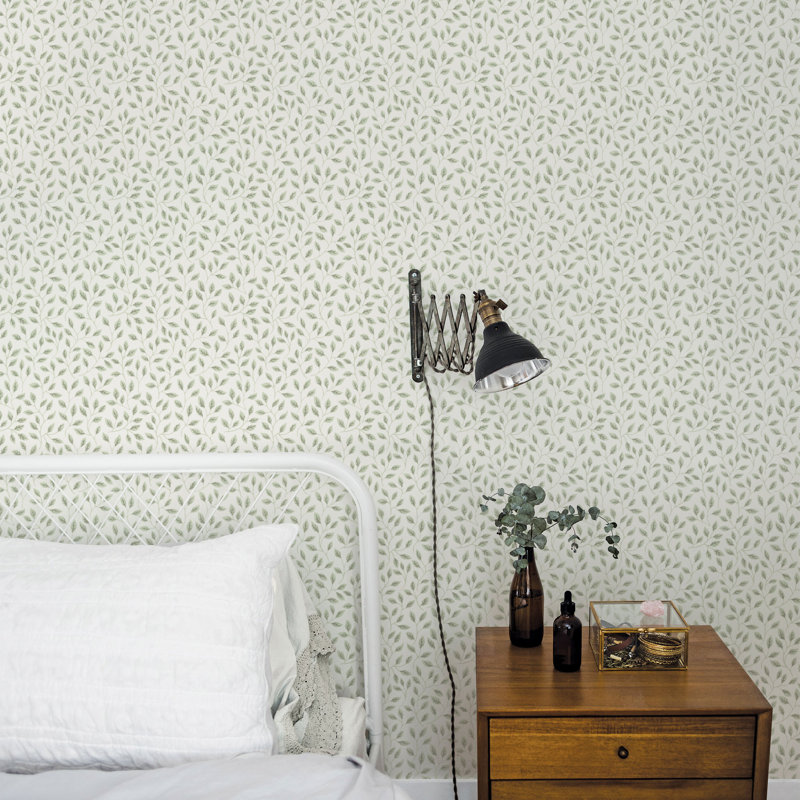 Bryanna 1005cm x 53cm Matte Wallpaper Roll, Light Green