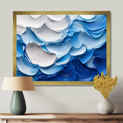 Nuredin Ocean Blue Delicate Flower Petals I - fleurs abstraites, art mural pour le salon