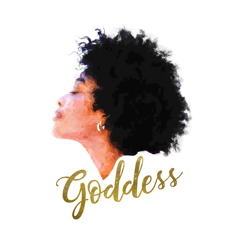 Femme noire déesse, H 12 po x l 8 po