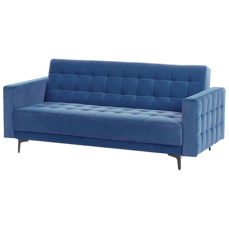 Chmura 3 Seater Velvet Sofa Bed, Blue