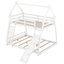 Lit superposé simple au-dessus de grand lit avec filets d'escalade et rampe d'escalade-35880854