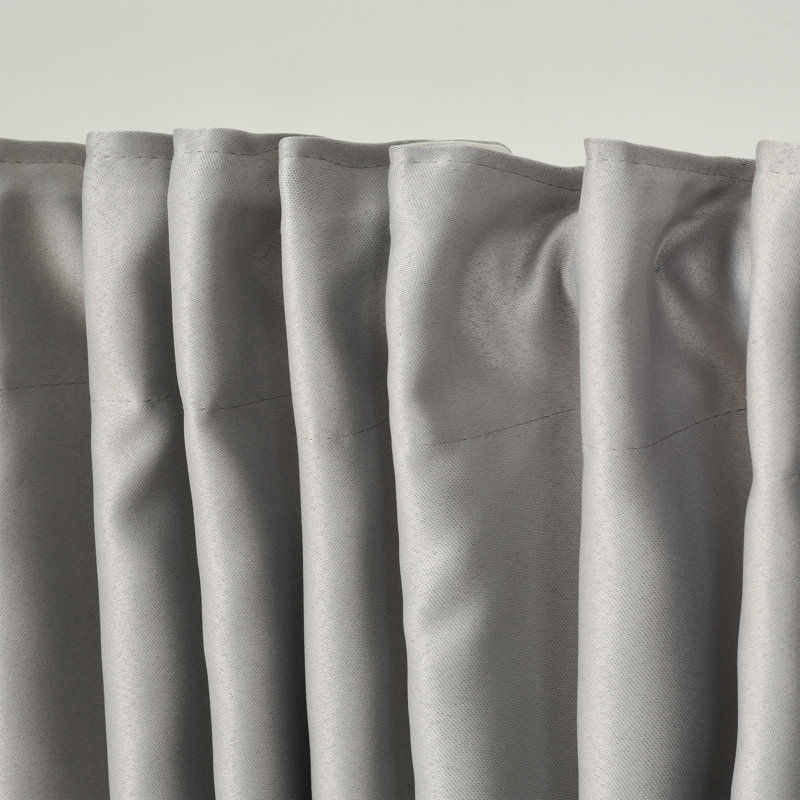 Sateen Look Room Darkering Room Darkening Curtain Pair, 52" W x 120" L, Silver Grey