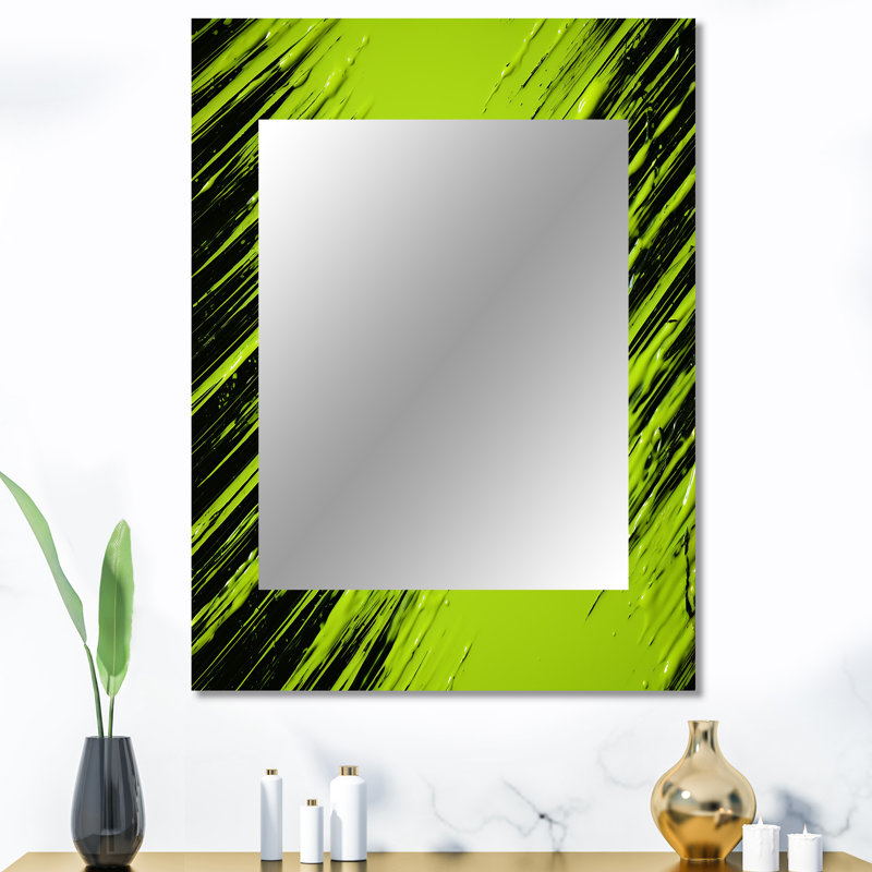 Collages tropicaux - miroir mural décoratif abstrait, 40 po x 30 po