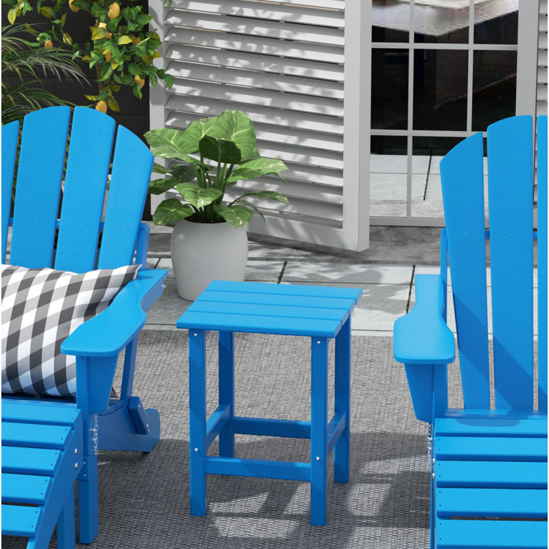 Laguna All Weather Adirondack Outdoor HDPE Side Table, Pacific Blue
