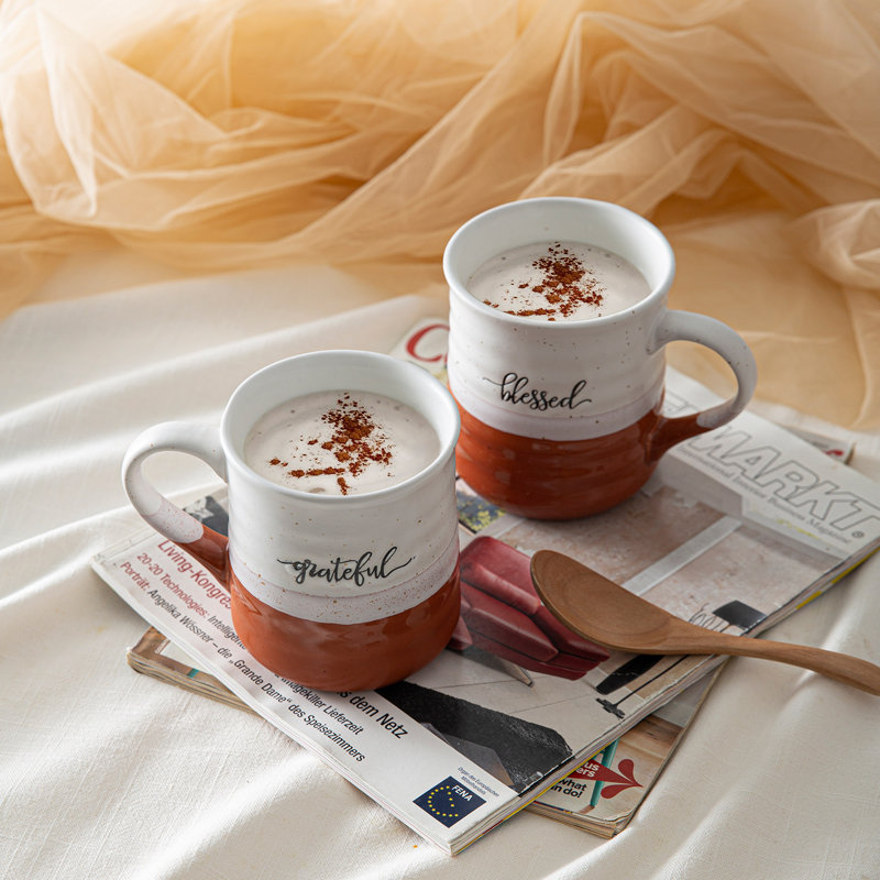 Ensemble de 2 tasses à café 18 oz, Rouge