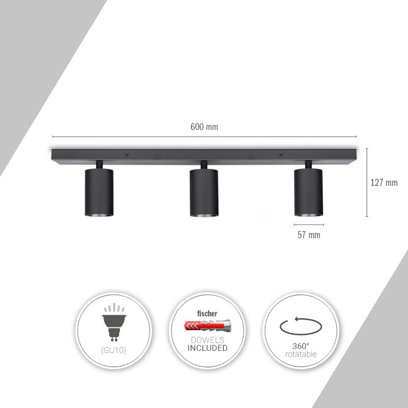 Arnoldsville Ceiling Spotlight, Black