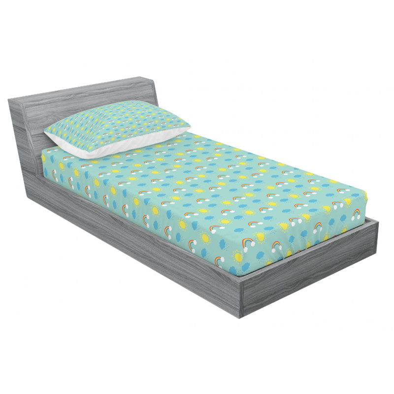 Microfiber Geometric Sheet Set, Twin XL Sheet Set with Fitted Sheet