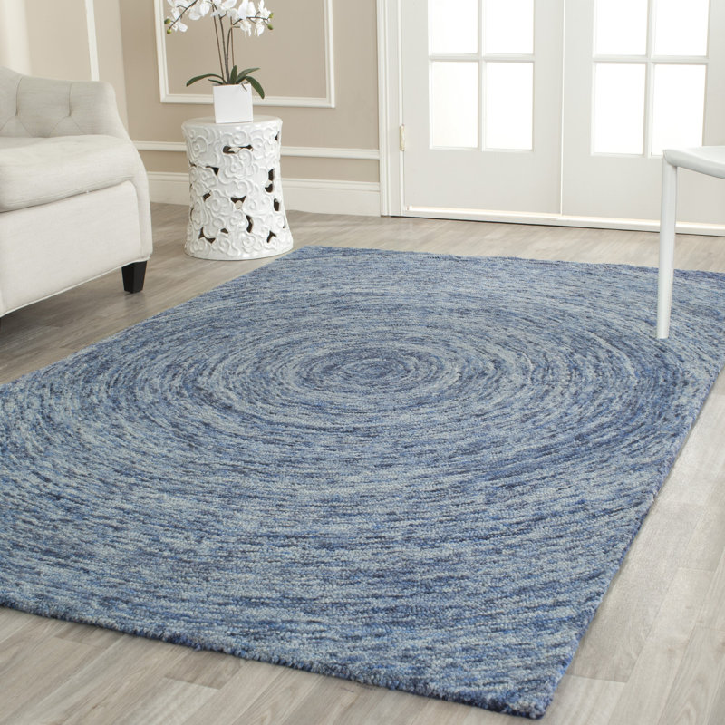 Ikat Hand Tufted Wool Abstract Rug, Rectangle 8' x 10'