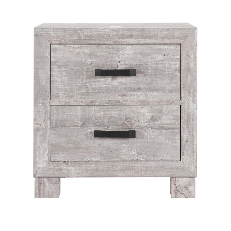 Rustic Nightstand With Intricate Detailing