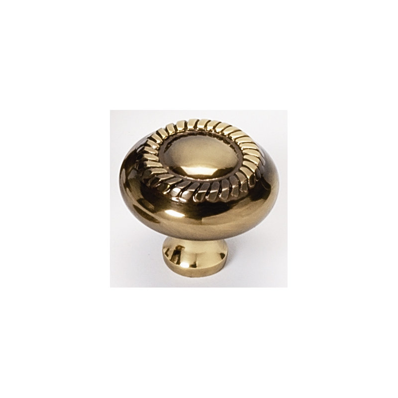 Mushroom Knob, 0.88" H x 1" W x 0.38" D, Polished Brass