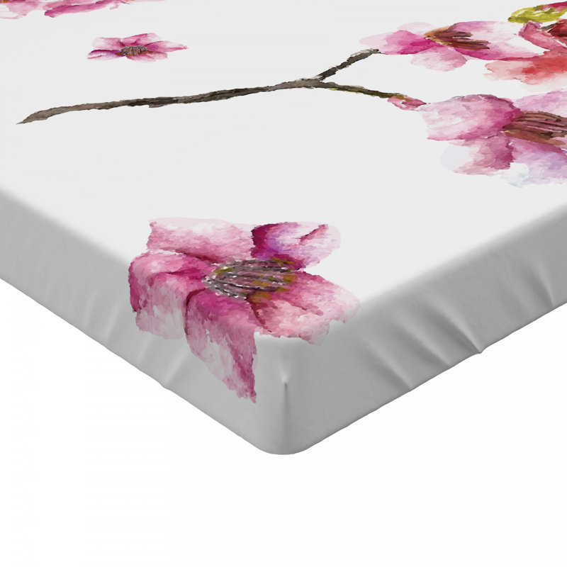 Microfiber Floral Fitted Sheet, Twin Fitted Sheet, Floral 2