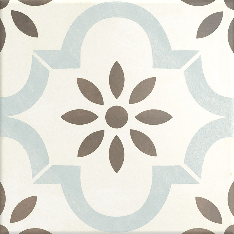8" Tea Bar Encaustic Pattern Matte Porcelain Tile