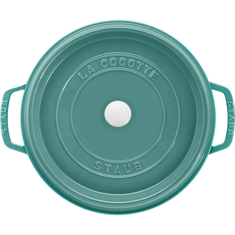 La Cocotte Cast Iron Round Cocotte, Turquoise, 7 quarts