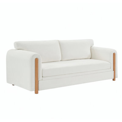 Canapé moderne à 3 places avec canapé rembourré 79,1 po pour salon, appartement et petit espace, beige