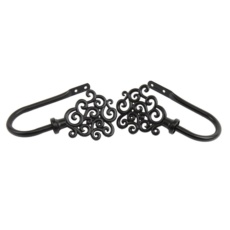 Reinaldo Steel Curtain Holdback, Black