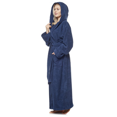 Oconee Cotton Terry Cloth Girl / Woman+ Ankle Bathrobe with Pockets and Hood