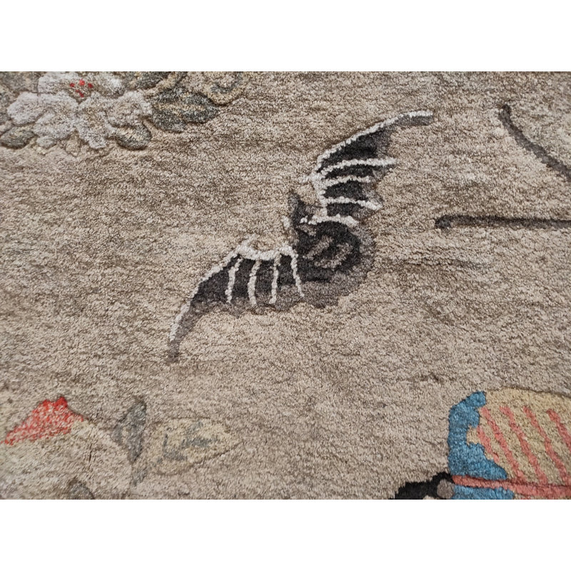 Antique Chinese - Baotou Chinese Ivory 1890s Rug