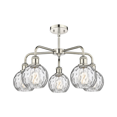 Lustre suspendu 5 lumières en verre 24 po Athens