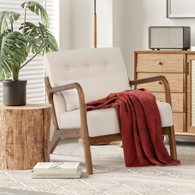 Walthill 63 cm Modern Scandinavian Solid Wood Armchair