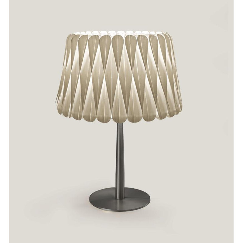 Lola Table Lamp, Matte Black, Ivory White, 20.9" H x 15.4" W x 15.4" D