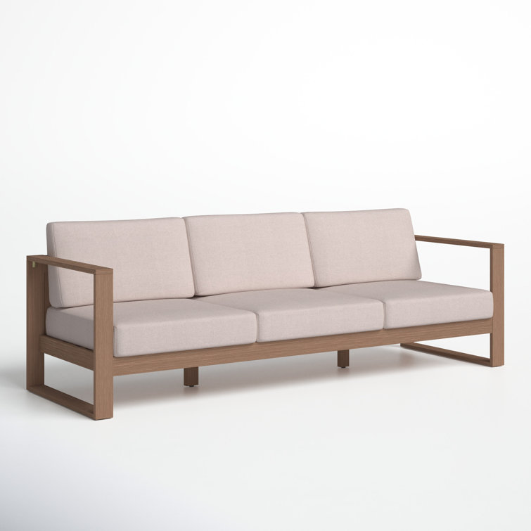 Gavina Outdoor Solid Eucalyptus Wood Sofa with Cushions Joss & Main