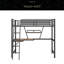 Lit mezzanine simple en métal avec bureau et tablette