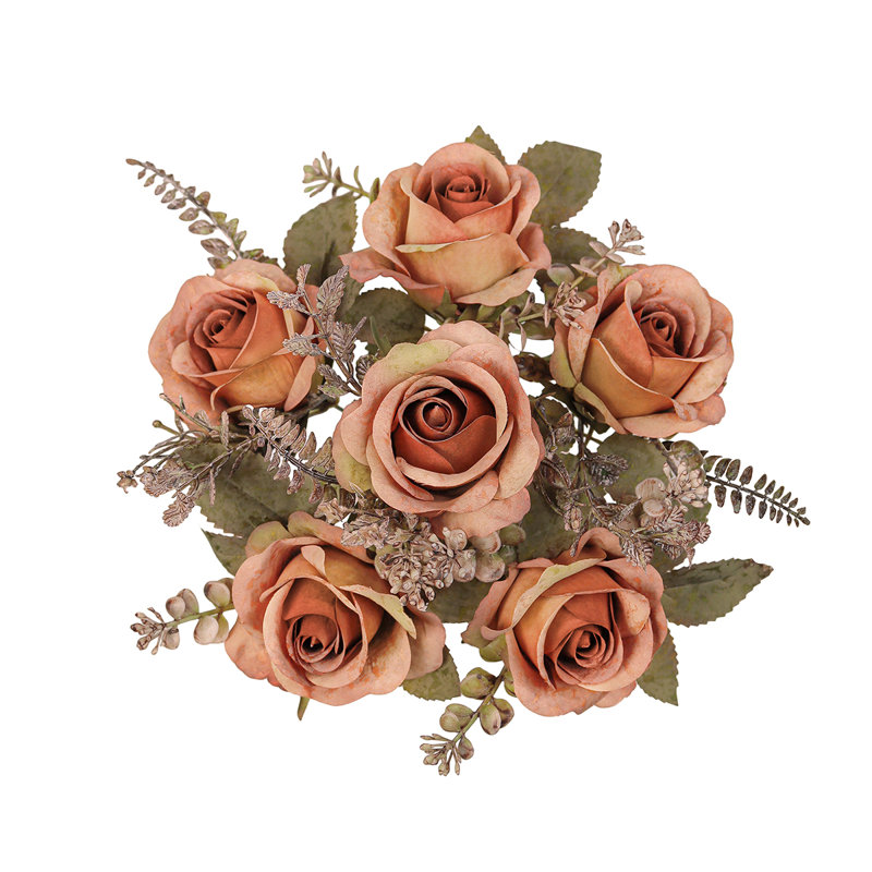 Bouquet de roses artificielles, Brun