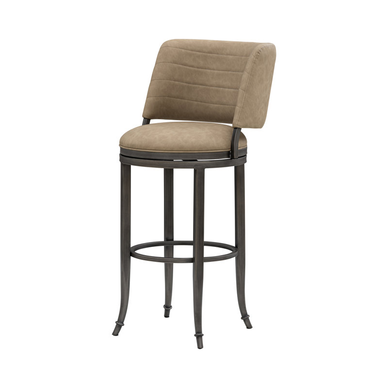 Ensemble de 3 tabourets de bar pivotants en similicuir Conwell, Brun, Tabouret de bar (siège d'une hauteur de 30 po)