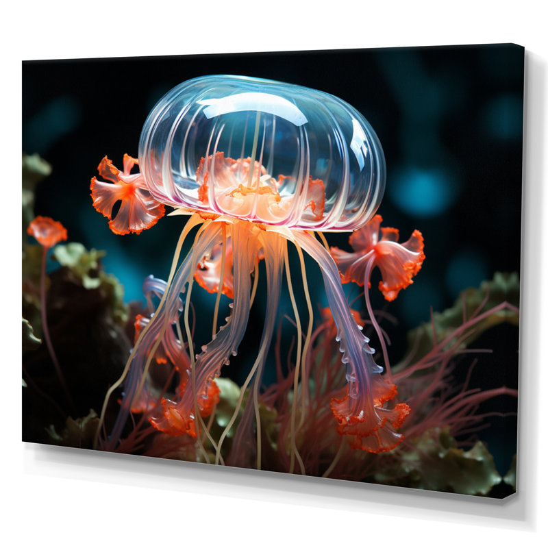 Jellyfish Luminescent Beauty Pastoral II - Animals Wall Art Prints, 34" H x 44" W, Toile tendue
