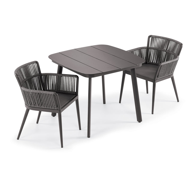 Ensemble 3 pièces table de salle à manger et fauteuil Nette