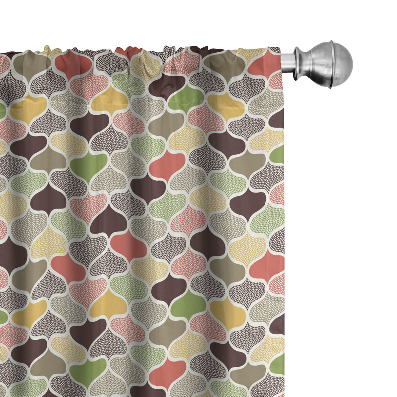 Geometric Semi-Sheer Rod Pocket Curtain Panels, 28" x 63"